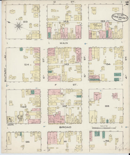 Sanborn Fire Insurance Map from Fremont, Dodge County, Nebraska (1885), Sheet #0002 - Complete Map Set gallery image, historic Sanborn map, vintage wall art, Nebraska Nebraska