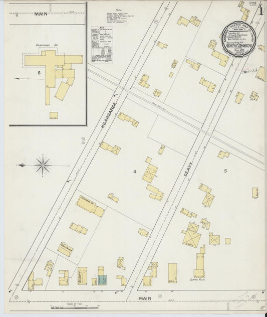 Sanborn Fire Insurance Map from North Conway, Carroll County, New Hampshire (1892), Sheet #0001 - Complete Map Set gallery image, historic Sanborn map, vintage wall art, New Hampshire New Hampshire