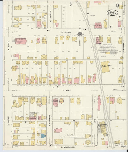 Sanborn Fire Insurance Map from Eaton, Preble County, Ohio (1911), Sheet #0009 - Complete Map Set gallery image, historic Sanborn map, vintage wall art, Ohio Ohio