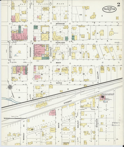 Sanborn Fire Insurance Map from Princeton, Mercer County, Missouri (1909), Sheet #0002 - Complete Map Set gallery image, historic Sanborn map, vintage wall art, Missouri Missouri