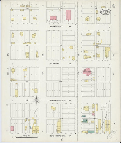 Sanborn Fire Insurance Map from Crete, Saline County, Nebraska (1897), Sheet #0004 - Complete Map Set gallery image, historic Sanborn map, vintage wall art, Nebraska Nebraska