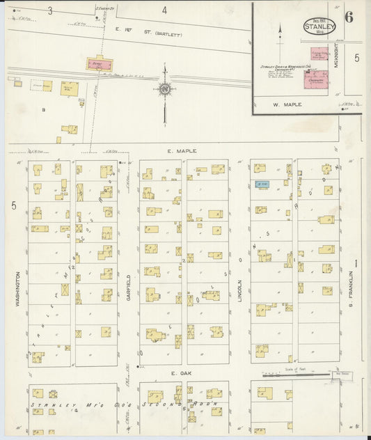 Sanborn Fire Insurance Map from Stanley, Chippewa County, Wisconsin (1912), Sheet #0006 - Historic Sanborn Fire Insurance Map Print, vintage old map wall art, antique decor, genealogy gift, Wisconsin Wisconsin map