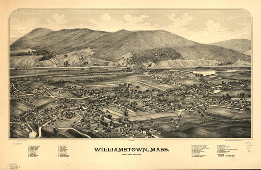 Williamstown, Mass. (1889) – Historic Bird’s-Eye View Panorama Print