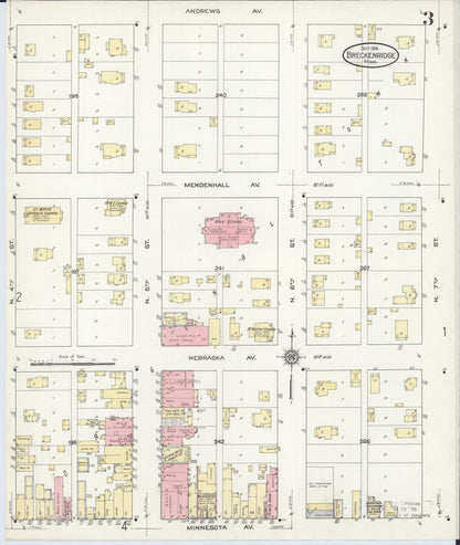 Sanborn Fire Insurance Map from Breckenridge, Wilkin County, Minnesota (1914), Sheet #0003 - Historic Sanborn Fire Insurance Map Print, vintage old map wall art, antique decor, genealogy gift, Minnesota Minnesota map