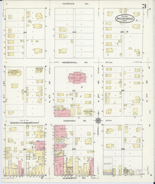 Sanborn Fire Insurance Map from Breckenridge, Wilkin County, Minnesota (1914), Sheet #0003 - Historic Sanborn Fire Insurance Map Print, vintage old map wall art, antique decor, genealogy gift, Minnesota Minnesota map