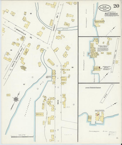 Sanborn Fire Insurance Map from Eastport, Washington County, Maine (1911), Sheet #0020 - Complete Map Set gallery image, historic Sanborn map, vintage wall art, Maine Maine