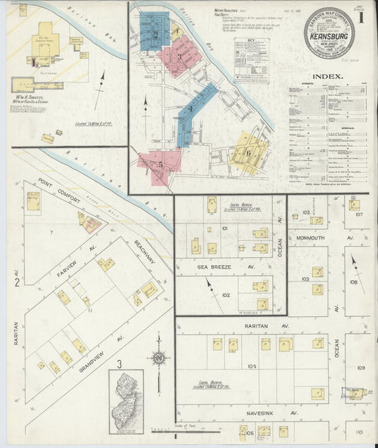 Sanborn Fire Insurance Map from Keansburg, Monmouth County, New Jersey. (1912) – Historic Sanborn Fire Insurance Map Print