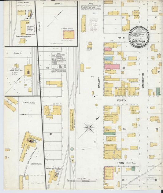 Sanborn Fire Insurance Map from Coleman, Midland County, Michigan (1900), Sheet #0001 - Historic Sanborn Fire Insurance Map Print, vintage old map wall art, antique decor, genealogy gift, Michigan Michigan map