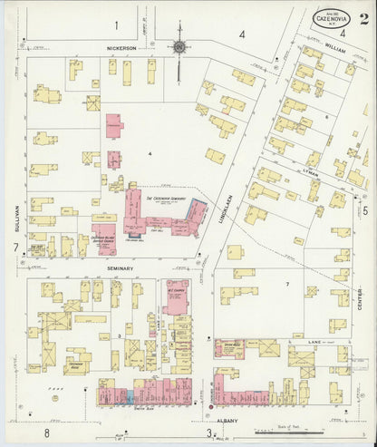 Sanborn Fire Insurance Map from Cazenovia, Madison County, New York (1911), Sheet #0002 - Complete Map Set gallery image, historic Sanborn map, vintage wall art, New York New York
