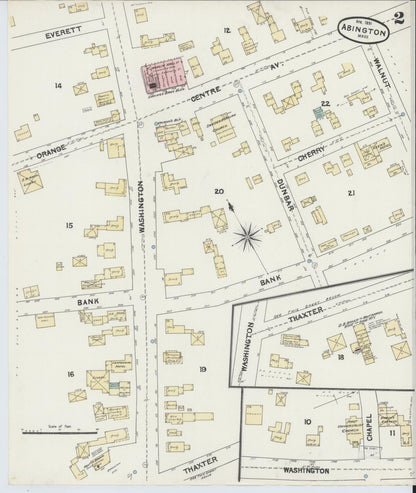 Sanborn Fire Insurance Map from Abington, Plymouth County, Massachusetts (1891), Sheet #0002 - Complete Map Set gallery image, historic Sanborn map, vintage wall art, Massachusetts Massachusetts