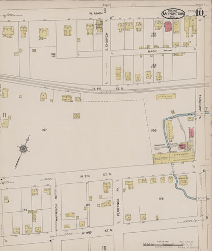 Sanborn Fire Insurance Map from Morristown, Hamblen County, Tennessee (1922), Sheet #0010 - Complete Map Set gallery image, historic Sanborn map, vintage wall art, Tennessee Tennessee