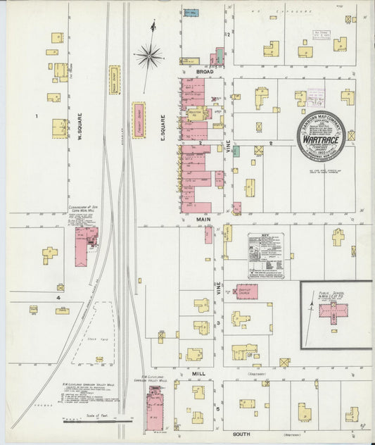 Sanborn Fire Insurance Map from Wartrace, Bedford County, Tennessee. (1905) – Historic Sanborn Fire Insurance Map Print