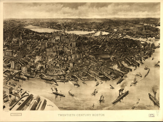 Twentieth century Boston. (1905) – Historic Bird’s-Eye View Panorama Print