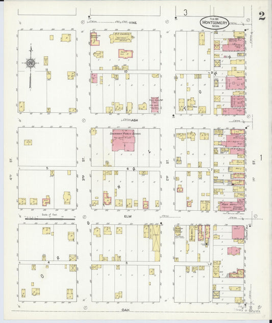 Sanborn Fire Insurance Map from Montgomery, Le Sueur  County, Minnesota (1911), Sheet #0002 - Historic Sanborn Fire Insurance Map Print, vintage old map wall art, antique decor, genealogy gift, Minnesota Minnesota map