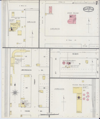 Sanborn Fire Insurance Map from Hoopeston, Vermilion County, Illinois (1895), Sheet #0007 - Complete Map Set gallery image, historic Sanborn map, vintage wall art, Illinois Illinois