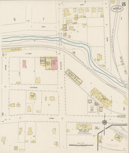 Sanborn Fire Insurance Map from Vacaville, Solano County, California (1920), Sheet #0008 - Complete Map Set gallery image, historic Sanborn map, vintage wall art, California California