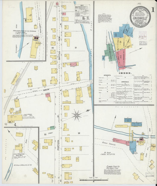 Sanborn Fire Insurance Map from Unionville, Hartford County, Connecticut (1903), Sheet #0001 - Complete Map Set gallery image, historic Sanborn map, vintage wall art, Connecticut Connecticut