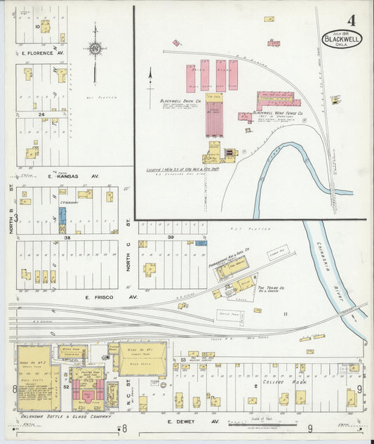 Sanborn Fire Insurance Map from Blackwell, Kay County, Oklahoma (1918), Sheet #0004 - Historic Sanborn Fire Insurance Map Print, vintage old map wall art, antique decor, genealogy gift, Oklahoma Oklahoma map