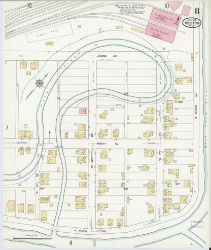 Sanborn Fire Insurance Map from Weston, Lewis County, West Virginia (1913), Sheet #0008 - Complete Map Set gallery image, historic Sanborn map, vintage wall art, West Virginia West Virginia