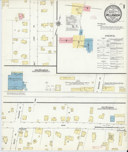Sanborn Fire Insurance Map from Williamson, Wayne County, New York (1911), Sheet #0001 - Complete Map Set gallery image, historic Sanborn map, vintage wall art, New York New York