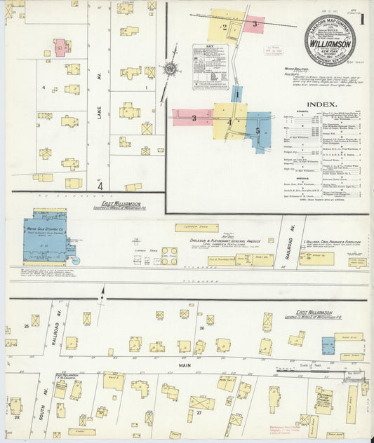 Sanborn Fire Insurance Map from Williamson, Wayne County, New York (1911), Sheet #0001 - Complete Map Set gallery image, historic Sanborn map, vintage wall art, New York New York