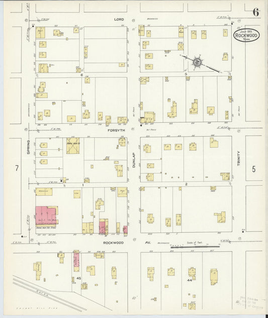 Sanborn Fire Insurance Map from Rockwood, Roane County, Tennessee (1913), Sheet #0006 - Historic Sanborn Fire Insurance Map Print, vintage old map wall art, antique decor, genealogy gift, Tennessee Tennessee map