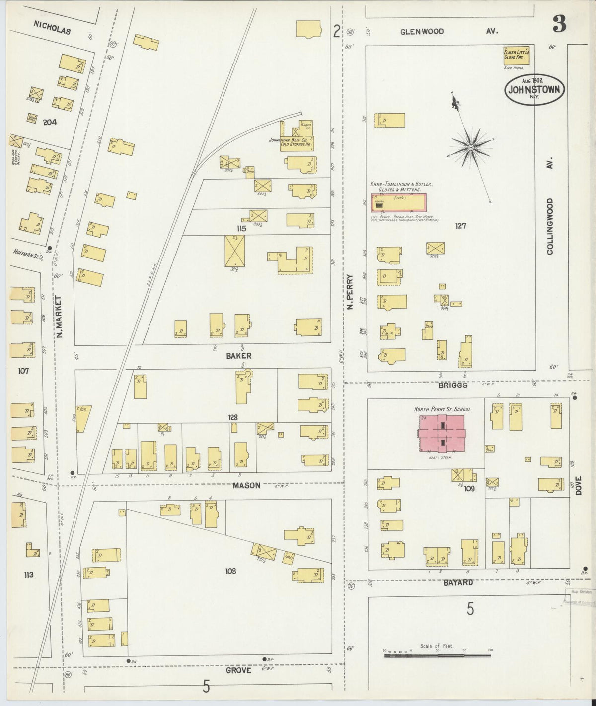 Sanborn Fire Insurance Map from Johnstown, Fulton County, New York (1902), Sheet #0003 - Complete Map Set gallery image, historic Sanborn map, vintage wall art, New York New York