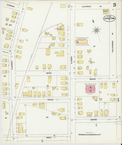 Sanborn Fire Insurance Map from Johnstown, Fulton County, New York (1902), Sheet #0003 - Complete Map Set gallery image, historic Sanborn map, vintage wall art, New York New York