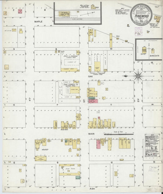Sanborn Fire Insurance Map from Ringwood, Major County, Oklahoma (1902), Sheet #0001 - Historic Sanborn Fire Insurance Map Print, vintage old map wall art, antique decor, genealogy gift, Oklahoma Oklahoma map