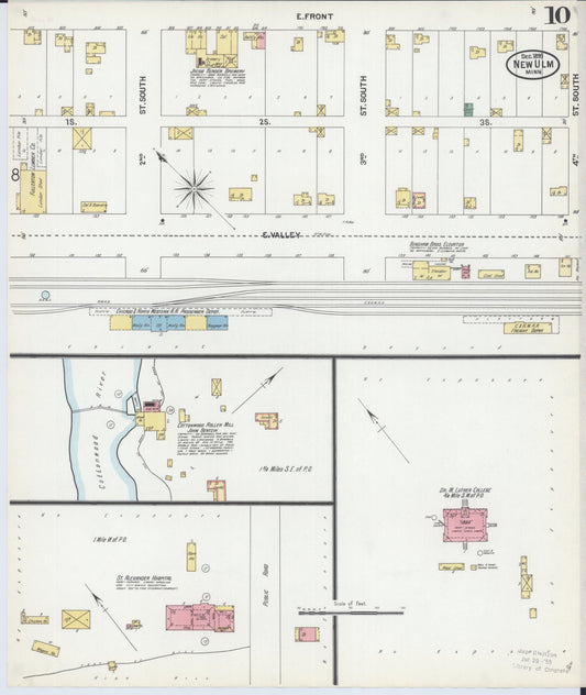 Sanborn Fire Insurance Map from New Ulm, Brown County, Minnesota (1899), Sheet #0010 - Historic Sanborn Fire Insurance Map Print, vintage old map wall art, antique decor, genealogy gift, Minnesota Minnesota map