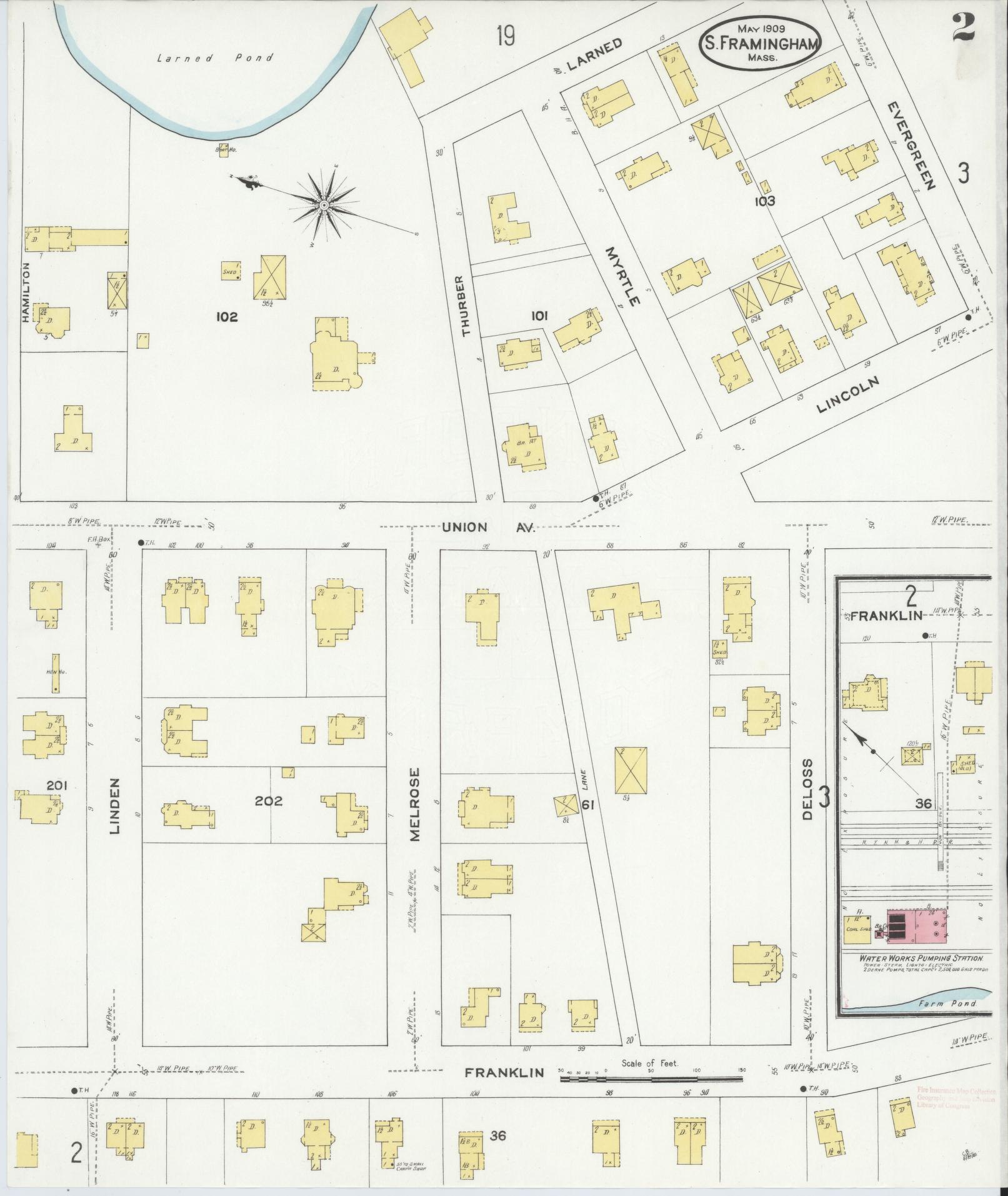 Sanborn Fire Insurance Map from South Farmington, Middlesex County, Massachusetts (1909), Sheet #0002 - Complete Map Set gallery image, historic Sanborn map, vintage wall art, Massachusetts Massachusetts