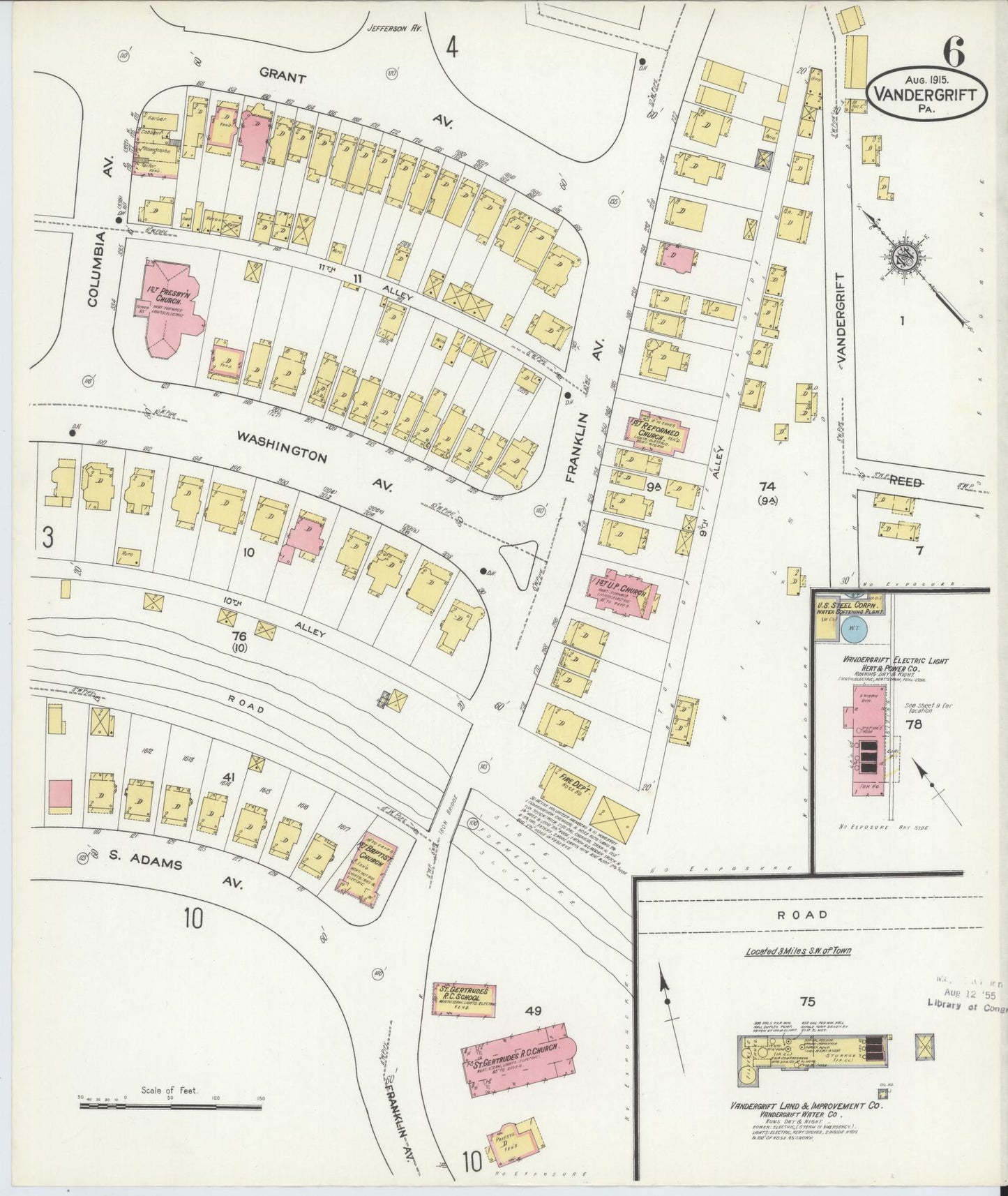 Sanborn Fire Insurance Map from Vandergrift, Westmoreland County, Pennsylvania (1915), Sheet #0006 - Complete Map Set gallery image, historic Sanborn map, vintage wall art, Pennsylvania Pennsylvania