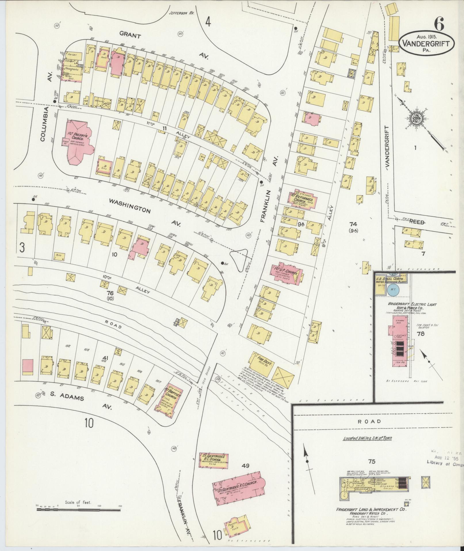 Sanborn Fire Insurance Map from Vandergrift, Westmoreland County, Pennsylvania (1915), Sheet #0006 - Complete Map Set gallery image, historic Sanborn map, vintage wall art, Pennsylvania Pennsylvania