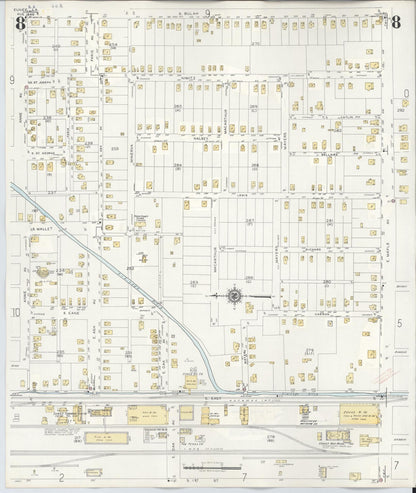 Sanborn Fire Insurance Map from Eunice, Saint Landry Parish, Louisiana (1950), Sheet #0008 - Complete Map Set gallery image, historic Sanborn map, vintage wall art, Louisiana Louisiana