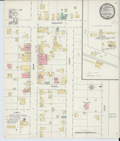 Sanborn Fire Insurance Map from Springport, Jackson County, Michigan (1892), Sheet #0001 - Historic Sanborn Fire Insurance Map Print, vintage old map wall art, antique decor, genealogy gift, Michigan Michigan map