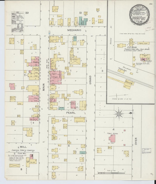 Sanborn Fire Insurance Map from Springport, Jackson County, Michigan (1892), Sheet #0001 - Historic Sanborn Fire Insurance Map Print, vintage old map wall art, antique decor, genealogy gift, Michigan Michigan map