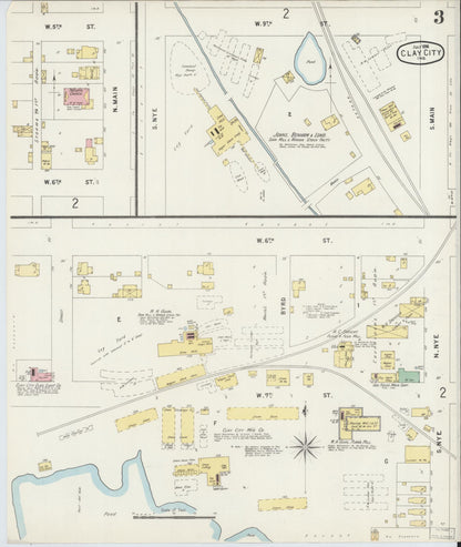 Sanborn Fire Insurance Map from Clay City, Clay County, Indiana (1896), Sheet #0003 - Complete Map Set gallery image, historic Sanborn map, vintage wall art, Indiana Indiana
