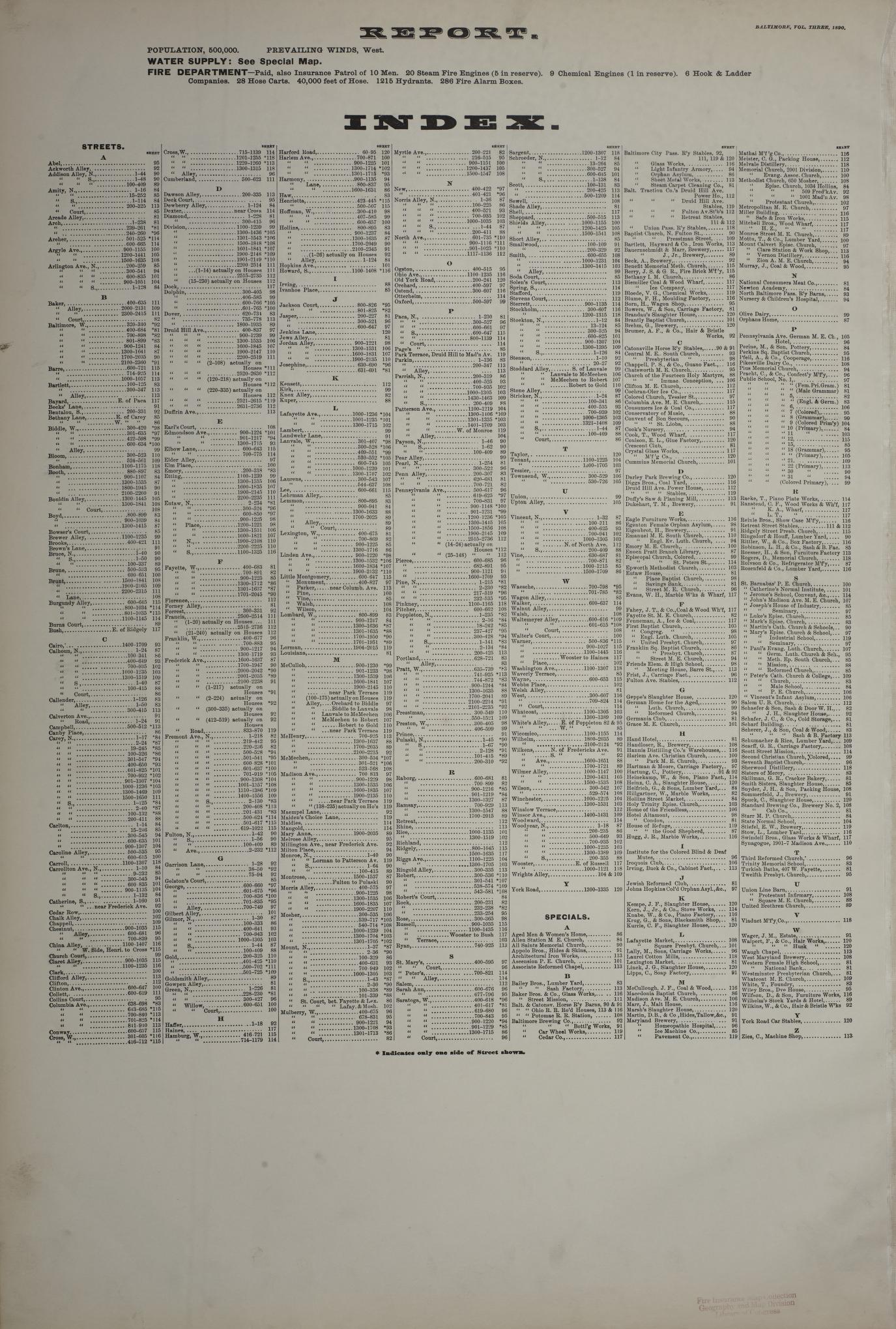 Sanborn Fire Insurance Map from Baltimore, Independent Cities, Maryland. (1890) – Historic Sanborn Fire Insurance Map Print
