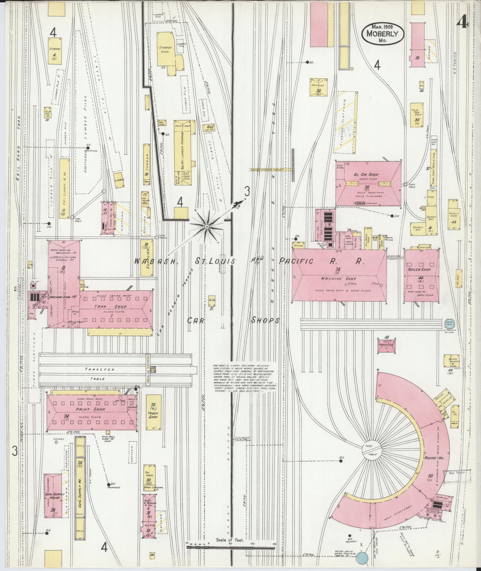 Sanborn Fire Insurance Map from Moberly, Randolph County, Missouri (1909), Sheet #0004 - Complete Map Set gallery image, historic Sanborn map, vintage wall art, Missouri Missouri