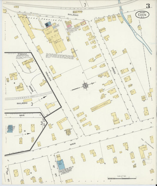 Sanborn Fire Insurance Map from Eden, Erie County, New York (1913), Sheet #0003 - Historic Sanborn Fire Insurance Map Print, vintage old map wall art, antique decor, genealogy gift, New York New York map