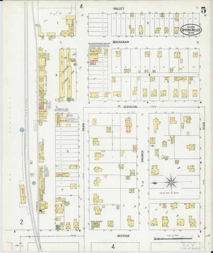 Sanborn Fire Insurance Map from Spring Valley, Fillmore County, Minnesota (1900), Sheet #0005 - Complete Map Set gallery image, historic Sanborn map, vintage wall art, Minnesota Minnesota