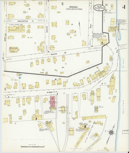 Sanborn Fire Insurance Map from Clinton, Hunterdon County, New Jersey (1912), Sheet #0004 - Complete Map Set gallery image, historic Sanborn map, vintage wall art, New Jersey New Jersey