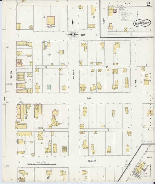 Sanborn Fire Insurance Map from Farmington, Dakota County, Minnesota (1899), Sheet #0002 - Historic Sanborn Fire Insurance Map Print, vintage old map wall art, antique decor, genealogy gift, Minnesota Minnesota map