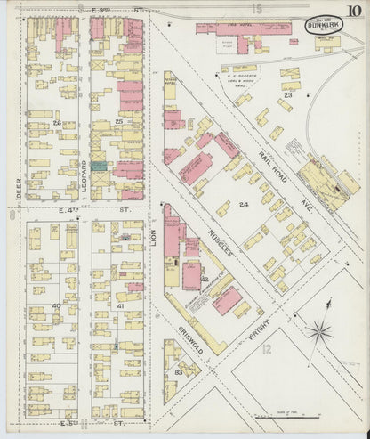 Sanborn Fire Insurance Map from Dunkirk, Chautauqua County, New York (1893), Sheet #0010 - Complete Map Set gallery image, historic Sanborn map, vintage wall art, New York New York