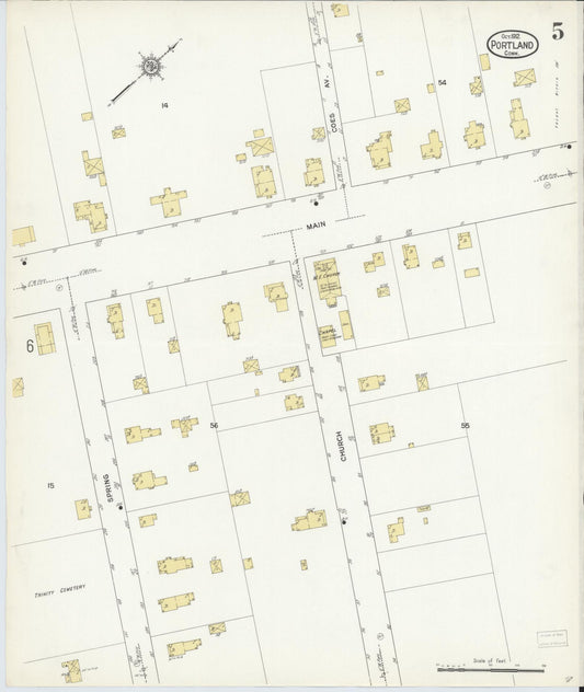 Sanborn Fire Insurance Map from Portland, Middlesex County, Connecticut (1912), Sheet #0005 - Historic Sanborn Fire Insurance Map Print, vintage old map wall art, antique decor, genealogy gift, Connecticut Connecticut map