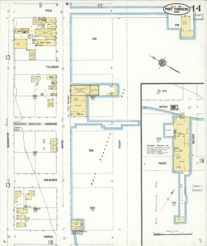 Sanborn Fire Insurance Map from Port Townsend, Jefferson County, Washington (1911), Sheet #0014 - Complete Map Set gallery image, historic Sanborn map, vintage wall art, Washington Washington