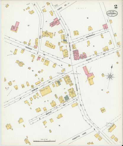 Sanborn Fire Insurance Map from Cornwall, Orange County, New York (1900), Sheet #0002 - Complete Map Set gallery image, historic Sanborn map, vintage wall art, New York New York