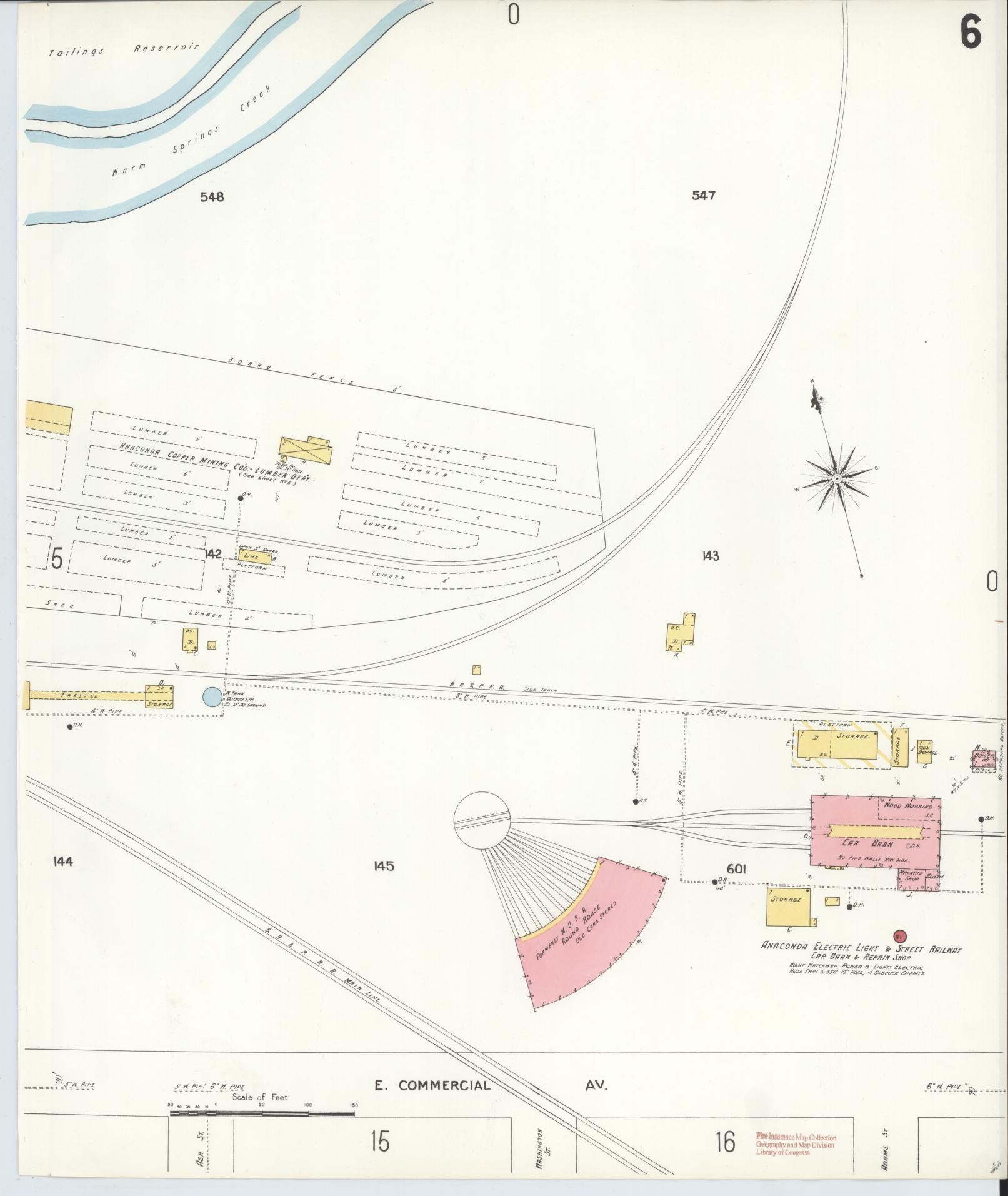 Sanborn Fire Insurance Map from Anaconda, Deer Lodge County, Montana (1903), Sheet #0006 - Complete Map Set gallery image, historic Sanborn map, vintage wall art, Montana Montana