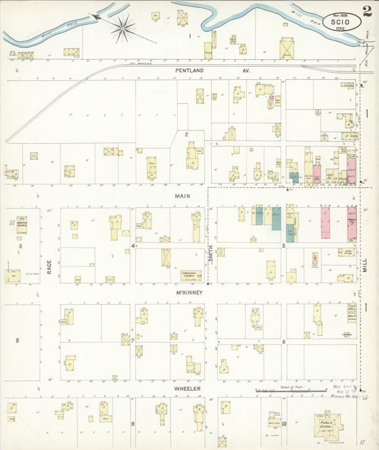 Sanborn Fire Insurance Map from Scio, Linn County, Oregon (1898), Sheet #0002 - Historic Sanborn Fire Insurance Map Print, vintage old map wall art, antique decor, genealogy gift, Oregon Oregon map