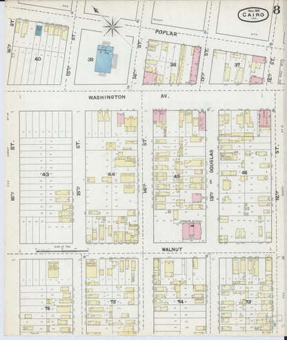 Sanborn Fire Insurance Map from Cairo, Alexander County, Illinois (1891), Sheet #0008 - Complete Map Set gallery image, historic Sanborn map, vintage wall art, Illinois Illinois